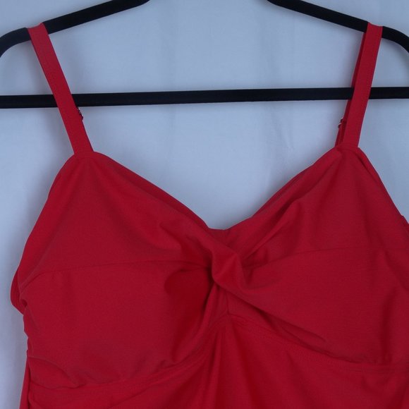 Red Ruffle One Piece Swimsuit - Picture 2 of 4